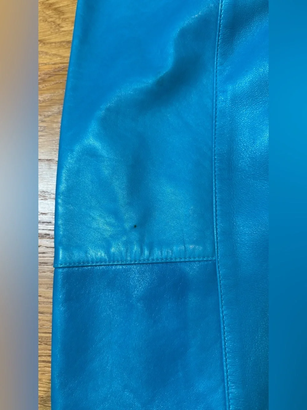 Vintage ESCADA Blue Leather Skirt
